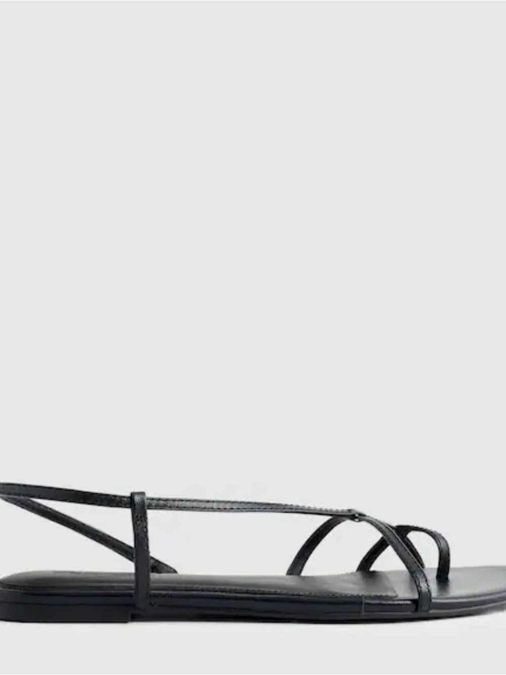 Madewell Minimalist Black Strappy Flat Sandals - Women